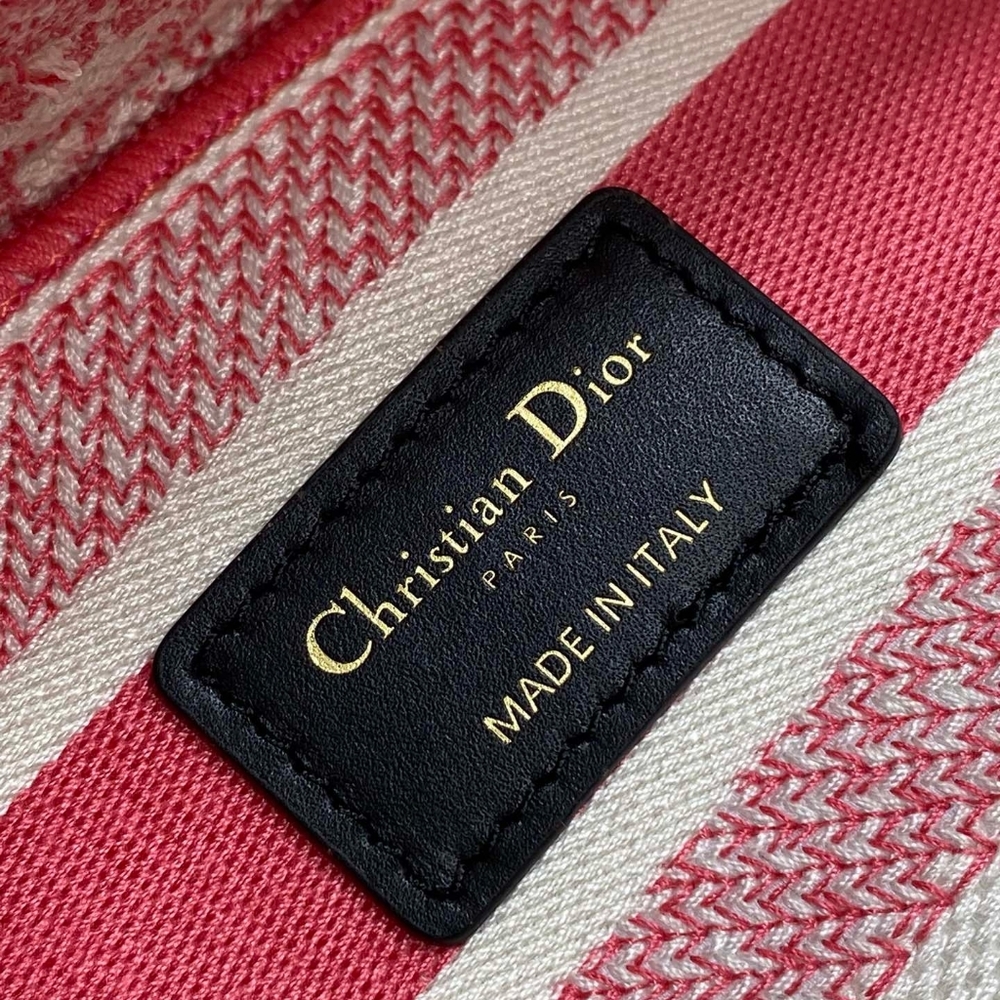 Medium Lady Dior Bag Pink Toile - Picture 6 of 7